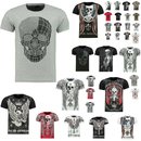   Vintage T-Shirt Basic Shirt  Kurzarm  Totenkopf  Skull...