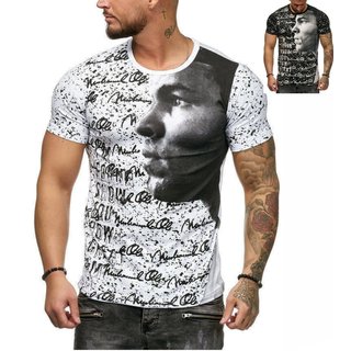  Herren Vintage T-Shirt Basic Shirt  Kurzarm  Totenkopf  Skull Rocker  ALI
