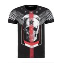 Herren Vintage T-Shirt Basic Shirt  Kurzarm  Totenkopf  Skull  Rocker Sch&auml;del 0