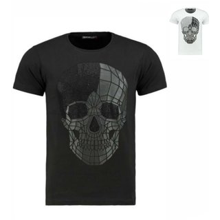  Herren Vintage T-Shirt Basic Shirt  Kurzarm Totenkopf  Skull  Rocker Sch&auml;del 60