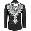 BlackRock Herren Hemd Langarm Freizeithemd Skull Totenkopf Motiv Print NEU