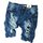 Herren Bermuda Jeans Shorts Stretch Denim Kurze Capri Hose Sommer L&ouml;cher 9100