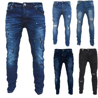Jeans Hosen Herren Stretch Hose Jeans Slim fit Skinny Jeans    25899-Schwarz