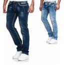 Iprofash Herren Jeans Hose Washed Straight Cut Regular Stretch