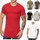 Oversize Herren Vintage T-Shirt Basic Shirt Round Neck Zipper T-Shirt 1023