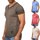 WOW. ! Oversize Herren Slim-Fit Long-Tee V-Neck Basic T-Shirt V-Ausschnitt 1-770