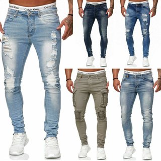Herren Jeanshosen  Stretch Hose  Slim fit   SKINNY Jeans Blau  OMG Schwarz 2020