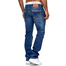 iProfash Herren Jeans Hose Denim- Washed Straight Cut Regular Stretch Dicke W29-W44 5025